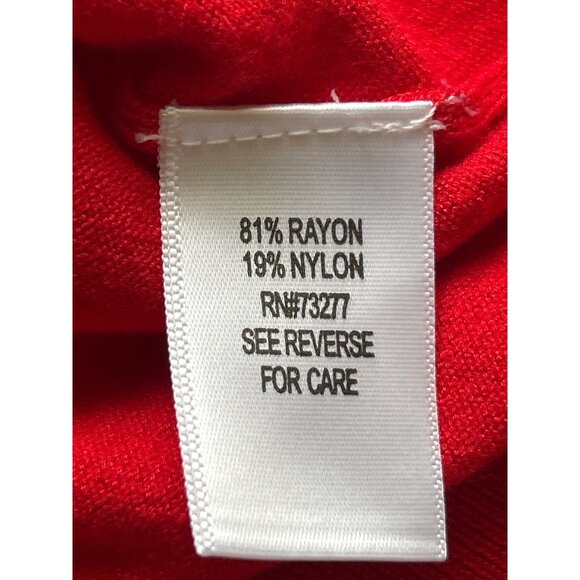 Apt. 9 Red Turtleneck Sweater Womens Medium Rayon & Nylon Blend Pullover - Picture 4 of 7